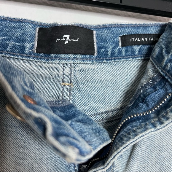 7 For All Mankind Women’s Light Blue Distressed Midi Skirt - Picture 3 of 4